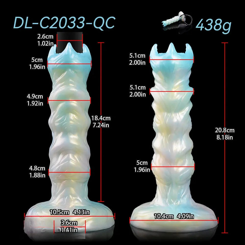 8.18in Soft Fleshy Texture Big Cock Ovipositor Egg Laying Inflatable Dildo