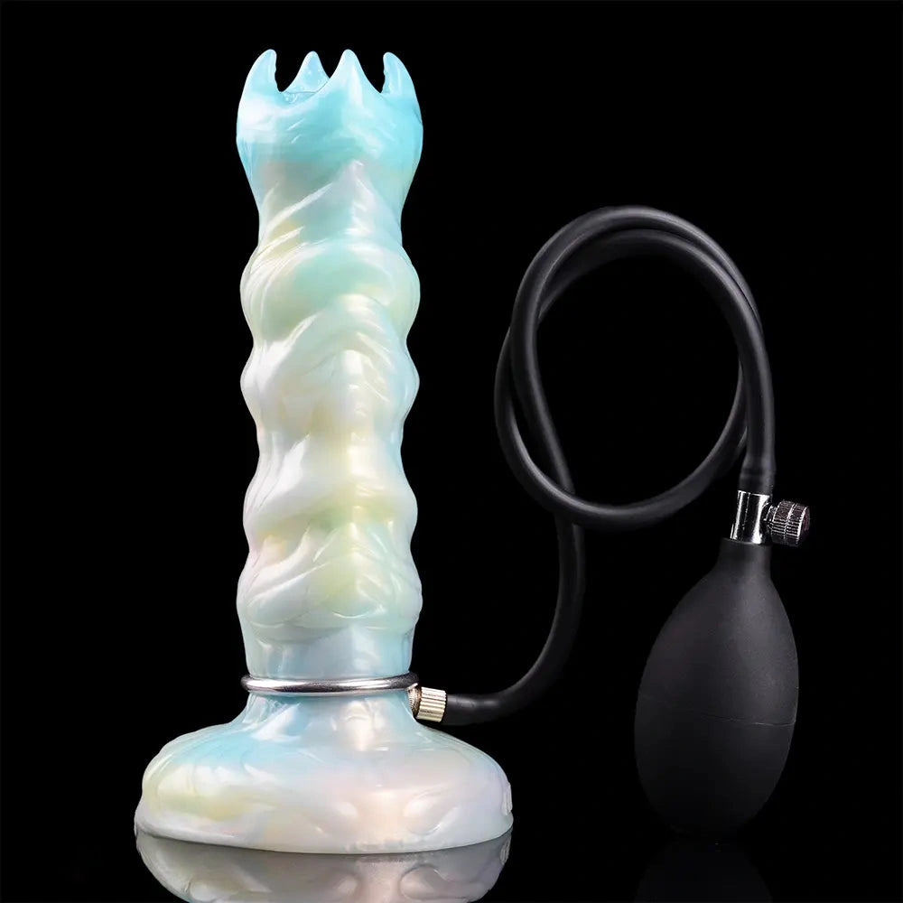 8.18in Soft Fleshy Texture Big Cock Ovipositor Egg Laying Inflatable Dildo