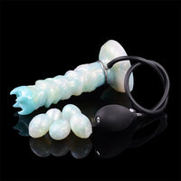 8.18in Soft Fleshy Texture Big Cock Ovipositor Egg Laying Inflatable Dildo