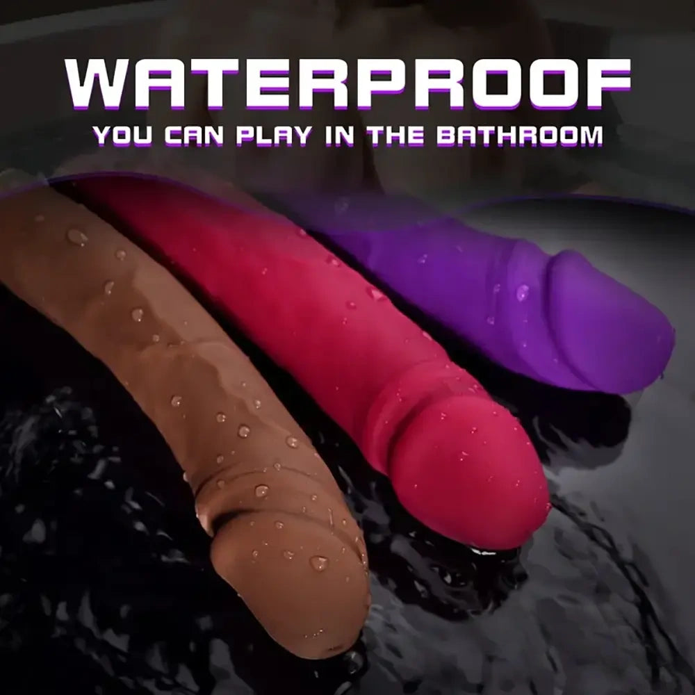 8.19in Big Vibrating Rotation Auto Dildo BDSM Sex Toy For G Spot