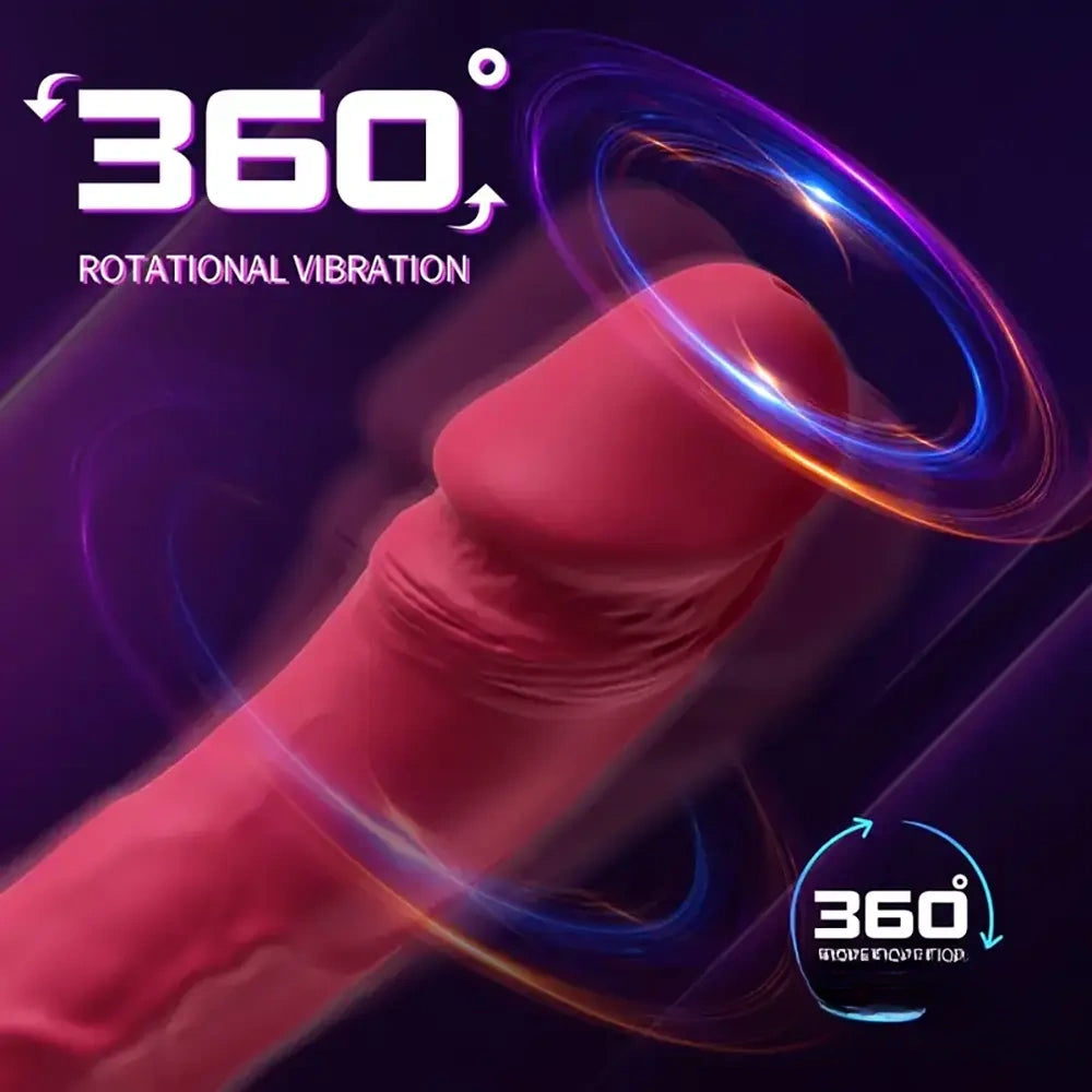 8.19in Big Vibrating Rotation Auto Dildo BDSM Sex Toy For G Spot