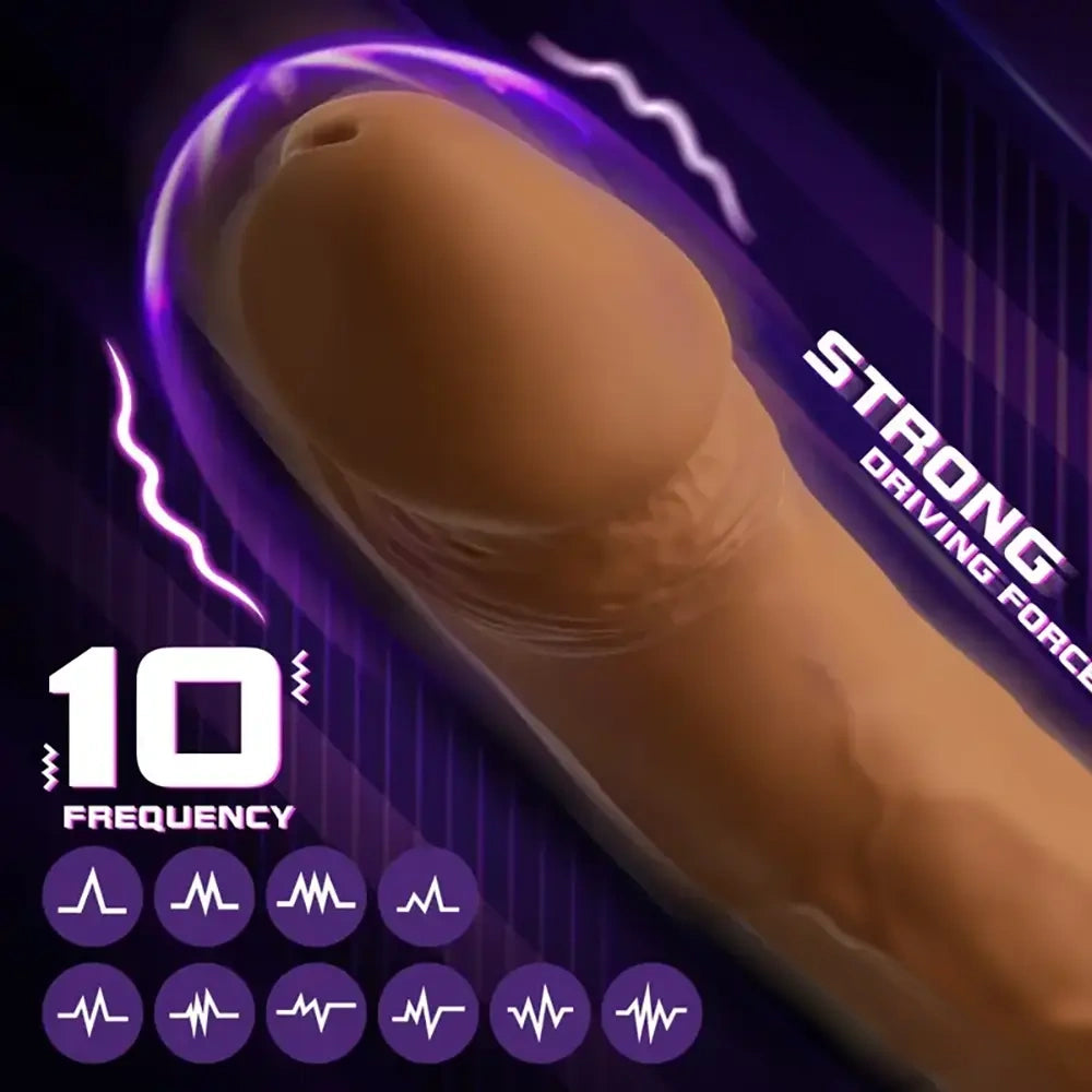 8.19in Big Vibrating Rotation Auto Dildo BDSM Sex Toy For G Spot
