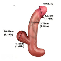 8.19in Realistic Textured Silicone Massage Unisex Self-Play Handle Dildo
