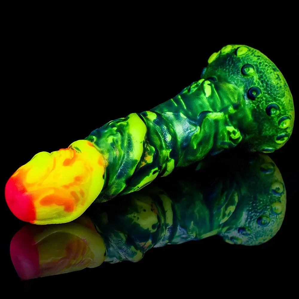 8.1in Artistic Canvas Monster Spiked Silicone Soft Large Female Dildo