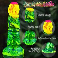 8.1in Artistic Canvas Monster Spiked Silicone Soft Large Female Dildo