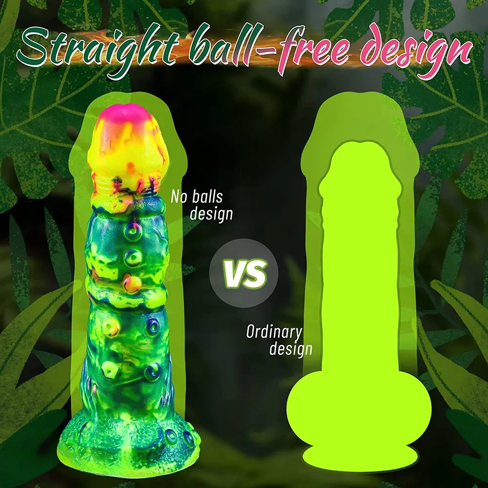 8.1in Artistic Canvas Monster Spiked Silicone Soft Large Female Dildo