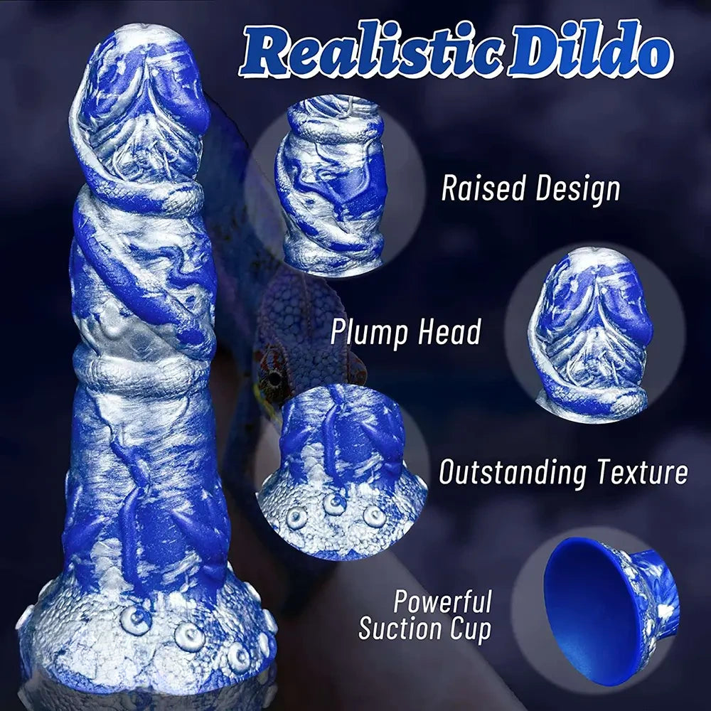 8.1in Oceanic Dreams Monster Dragon Silicone Soft Large Dildo