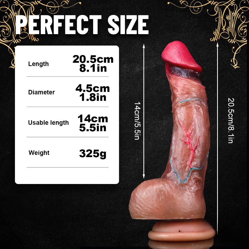 8.1in Realistic Adult Male Penis Dildo With Lifelike Blue Veins