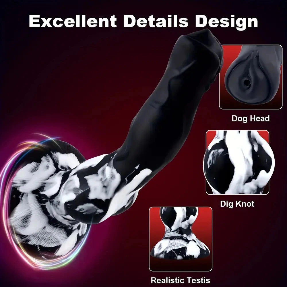 8.1in Realistic Silicone Squirting Dildo For Beginner Knot Ejaculating Dog Dildo