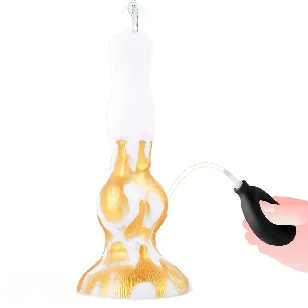 8.1in Realistic Silicone Squirting Dildo For Beginner Knot Ejaculating Dog Dildo