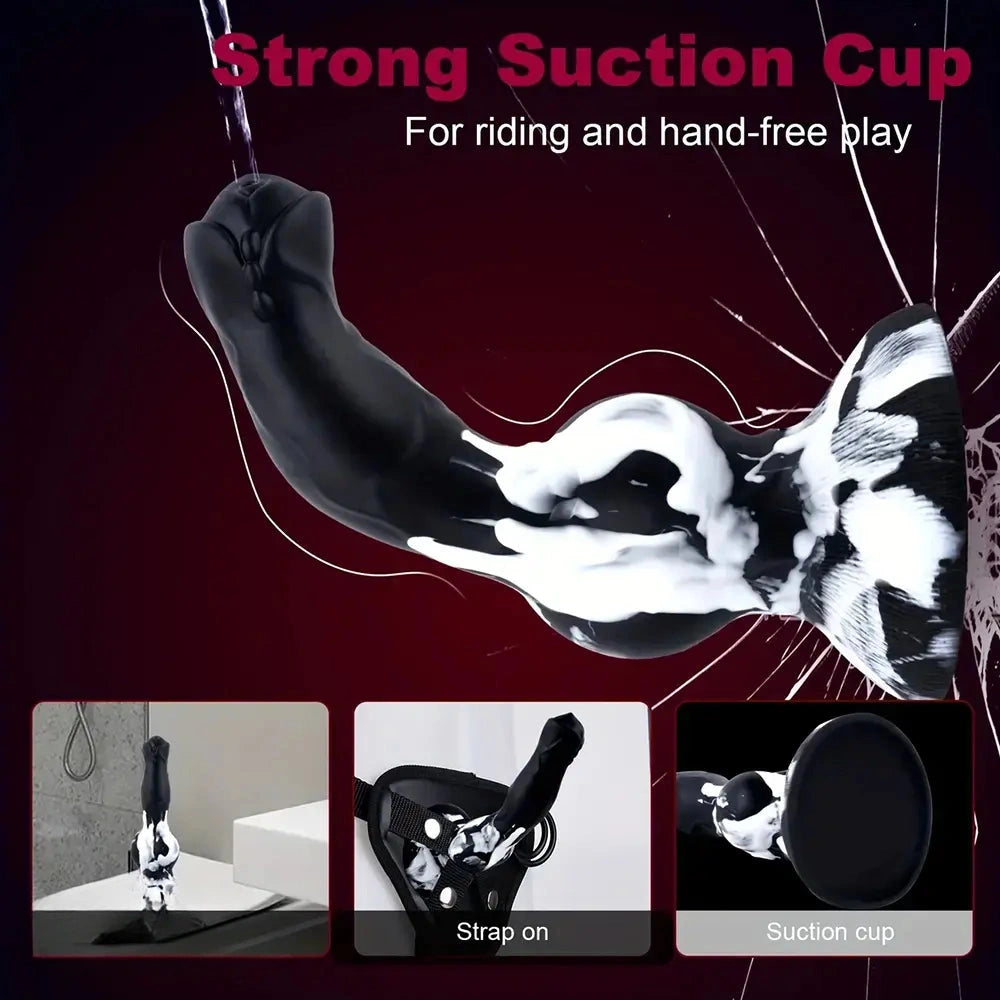 8.1in Realistic Silicone Squirting Dildo For Beginner Knot Ejaculating Dog Dildo