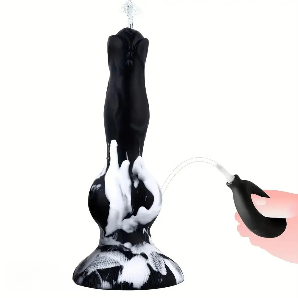 8.1in Realistic Silicone Squirting Dildo For Beginner Knot Ejaculating Dog Dildo