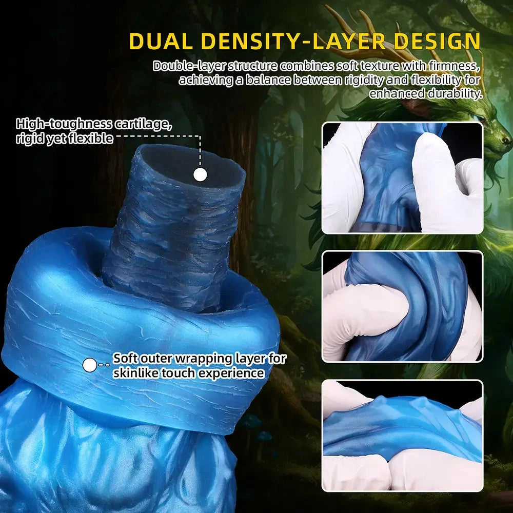 8.22in Dual Density Silicone Monster Knot Dildo Ultra Soft Penis Love Toy