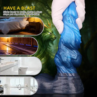 8.22in Dual Density Silicone Monster Knot Dildo Ultra Soft Penis Love Toy