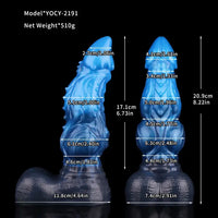 8.22in Dual Density Silicone Monster Knot Dildo Ultra Soft Penis Love Toy