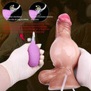 8.22in Inflatable Squirting Soft Silicone Cock Dildo Realistic Penis Sex Toy