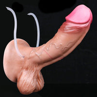 8.22in Inflatable Squirting Soft Silicone Cock Dildo Realistic Penis Sex Toy