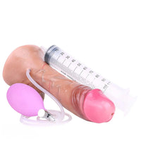 8.22in Inflatable Squirting Soft Silicone Cock Dildo Realistic Penis Sex Toy