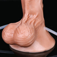 8.22in Inflatable Squirting Soft Silicone Cock Dildo Realistic Penis Sex Toy