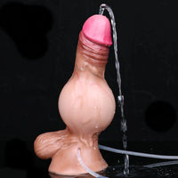 8.22in Inflatable Squirting Soft Silicone Cock Dildo Realistic Penis Sex Toy