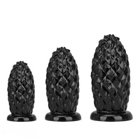 8.26in 10.03in 11.81in Black Big Pineapple Penis PVC Thick Anal Plug Dildo