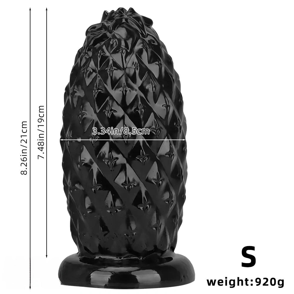8.26in 10.03in 11.81in Black Big Pineapple Penis PVC Thick Anal Plug Dildo