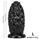 8.26in 10.03in 11.81in Black Big Pineapple Penis PVC Thick Anal Plug Dildo