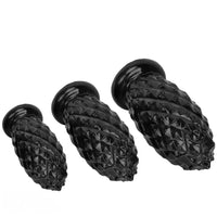 8.26in 10.03in 11.81in Black Big Pineapple Penis PVC Thick Anal Plug Dildo