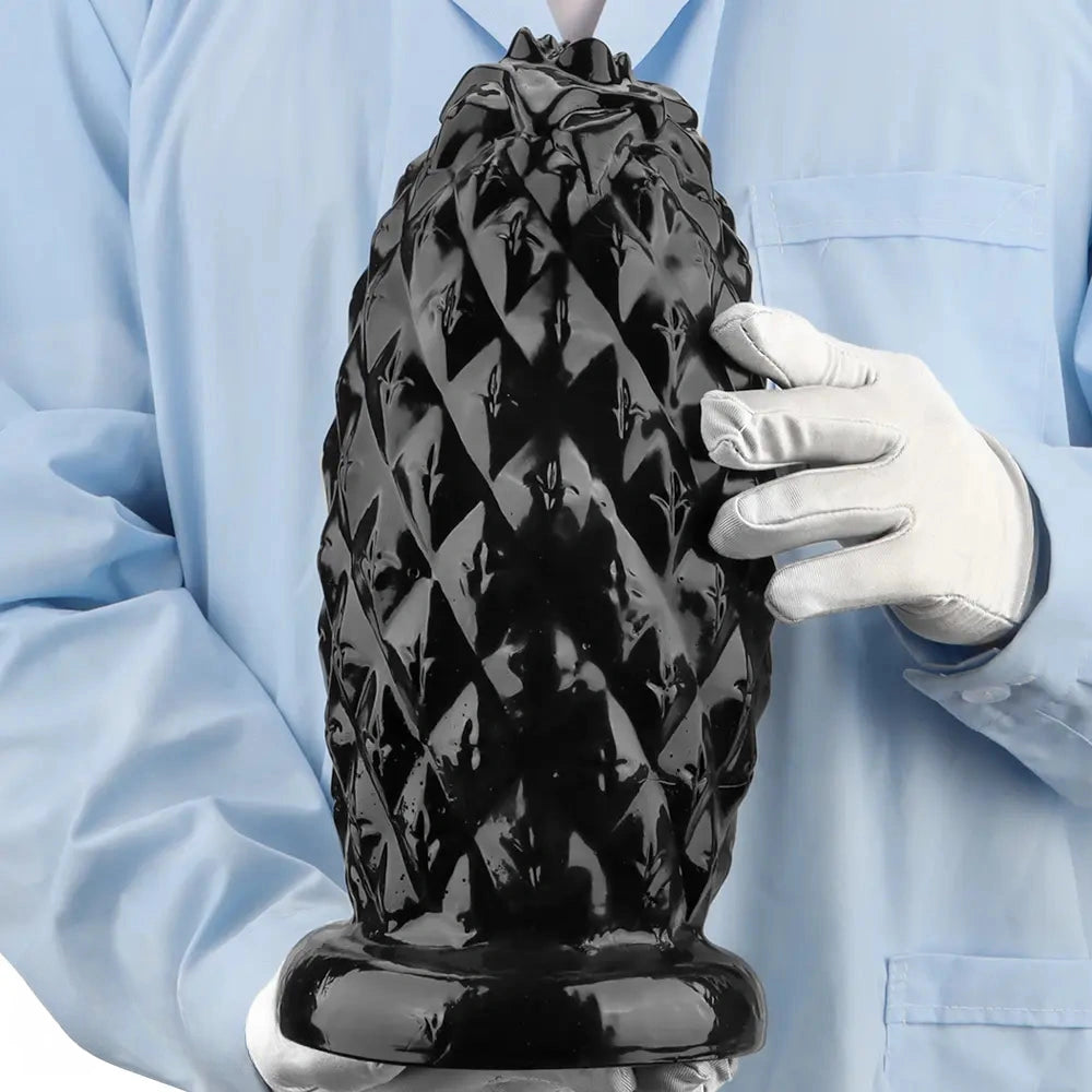 8.26in 10.03in 11.81in Black Big Pineapple Penis PVC Thick Anal Plug Dildo