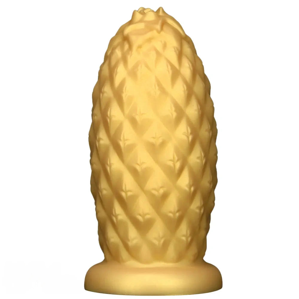 8.26in 10.03in 11.81in Gold Silicone Pineapple Giant Penis Anal Plug Dildo