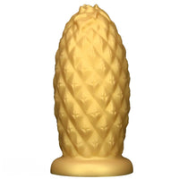 8.26in 10.03in 11.81in Gold Silicone Pineapple Giant Penis Anal Plug Dildo