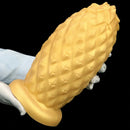 8.26in 10.03in 11.81in Gold Silicone Pineapple Giant Penis Anal Plug Dildo