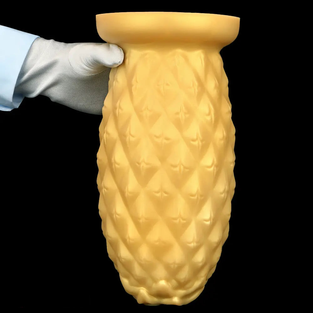 8.26in 10.03in 11.81in Gold Silicone Pineapple Giant Penis Anal Plug Dildo