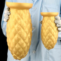 8.26in 10.03in 11.81in Gold Silicone Pineapple Giant Penis Anal Plug Dildo