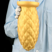 8.26in 10.03in 11.81in Gold Silicone Pineapple Giant Penis Anal Plug Dildo