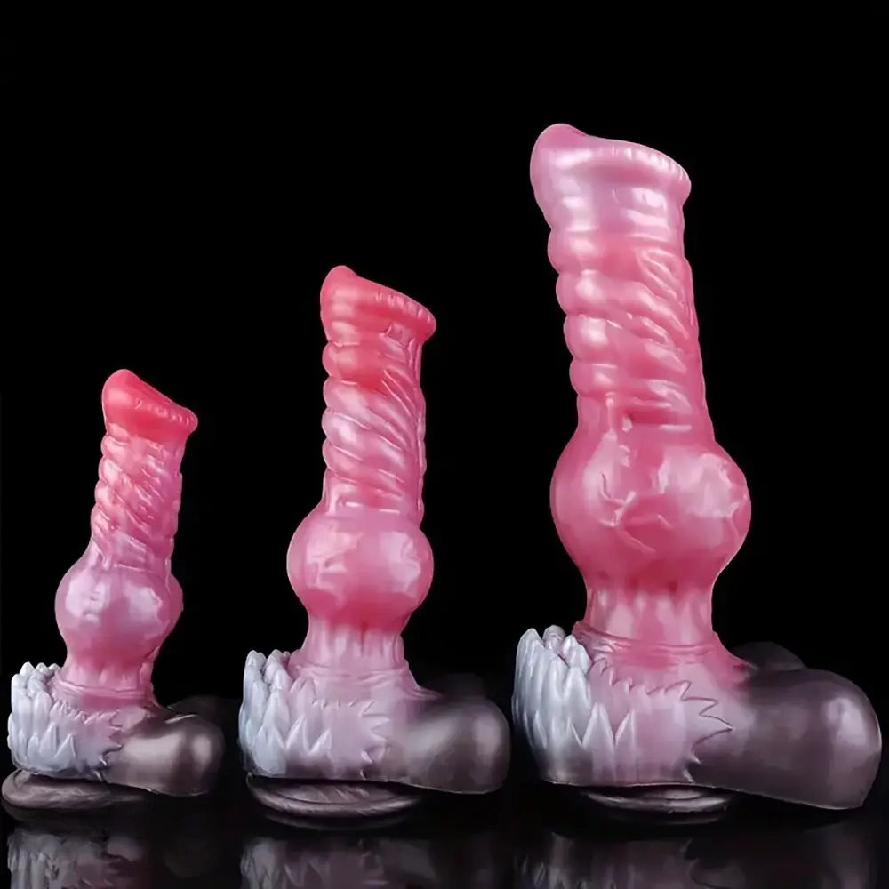 8.26in 10.23in 13.18in Horse Cock Knot Silicone Soft Animal Anal Dildo