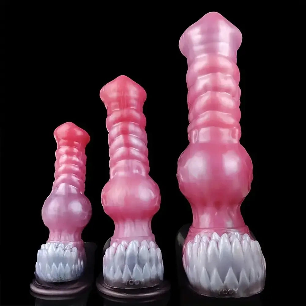 8.26in 10.23in 13.18in Horse Cock Knot Silicone Soft Animal Anal Dildo