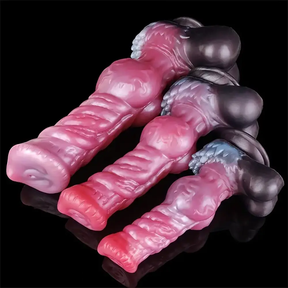 8.26in 10.23in 13.18in Horse Cock Knot Silicone Soft Animal Anal Dildo