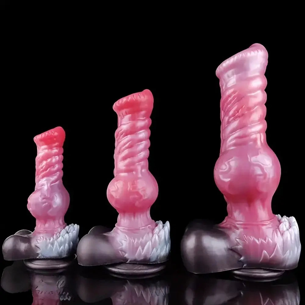 8.26in 10.23in 13.18in Horse Cock Knot Silicone Soft Animal Anal Dildo