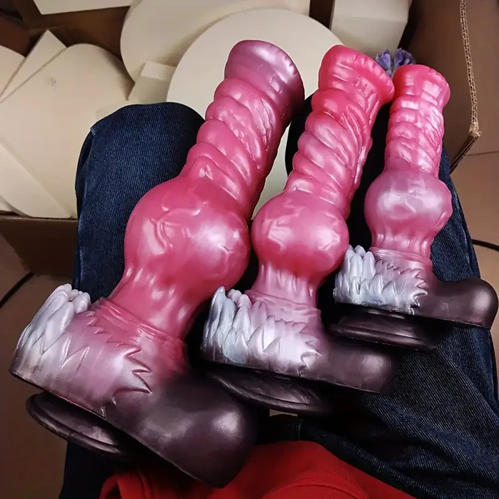 8.26in 10.23in 13.18in Horse Cock Knot Silicone Soft Animal Anal Dildo