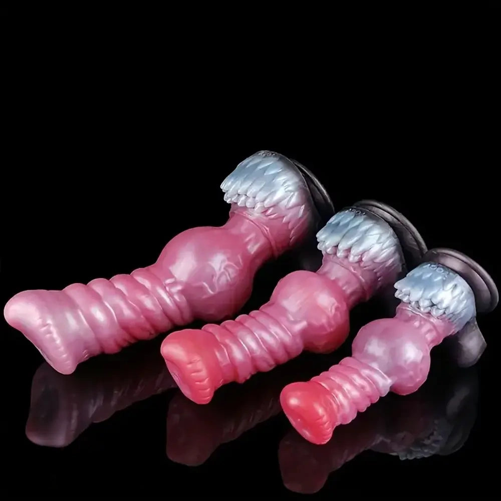 8.26in 10.23in 13.18in Horse Cock Knot Silicone Soft Animal Anal Dildo