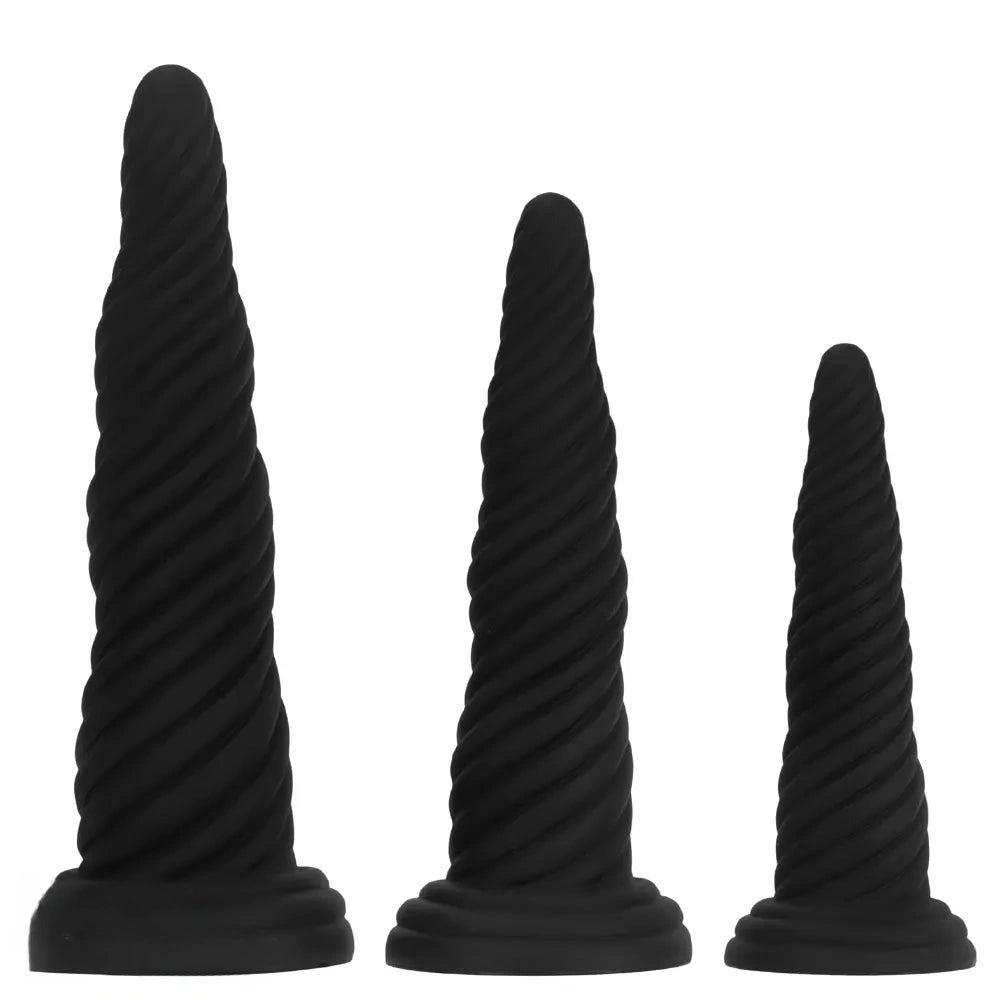 8.26in 10.43in 12in Silicone Thread Black Big Soft Dildo For Couples