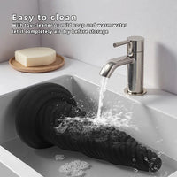 8.26in 10.43in 12in Silicone Thread Black Big Soft Dildo For Couples