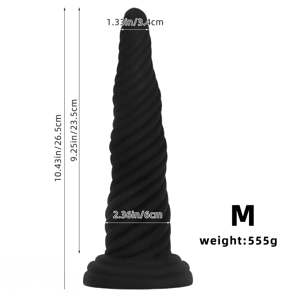 8.26in 10.43in 12in Silicone Thread Black Big Soft Dildo For Couples