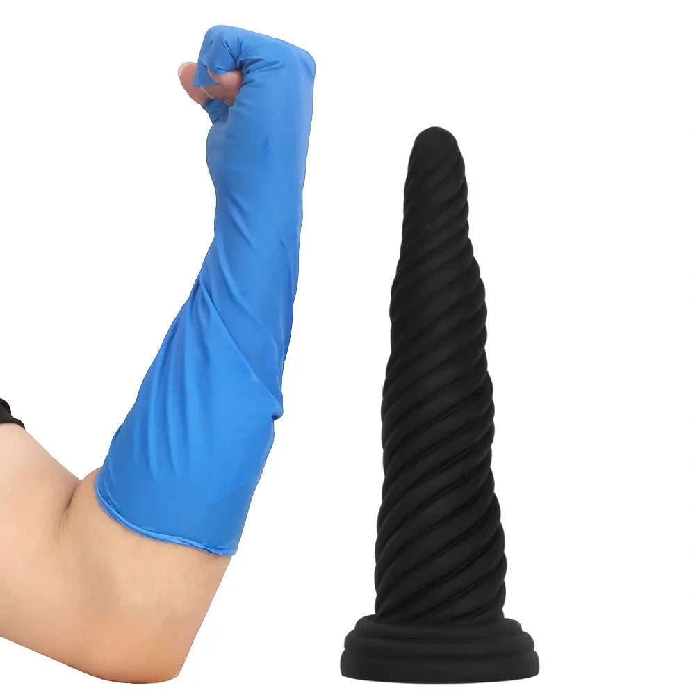 8.26in 10.43in 12in Silicone Thread Black Big Soft Dildo For Couples