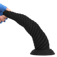 8.26in 10.43in 12in Silicone Thread Black Big Soft Dildo For Couples