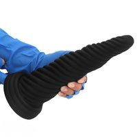 8.26in 10.43in 12in Silicone Thread Black Big Soft Dildo For Couples