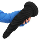 8.26in 10.43in 12in Silicone Thread Black Big Soft Dildo For Couples
