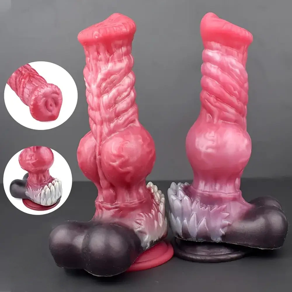 8.26in 10.43in Dog Knot Big Silicone Soft Cock Dildo For Women Love