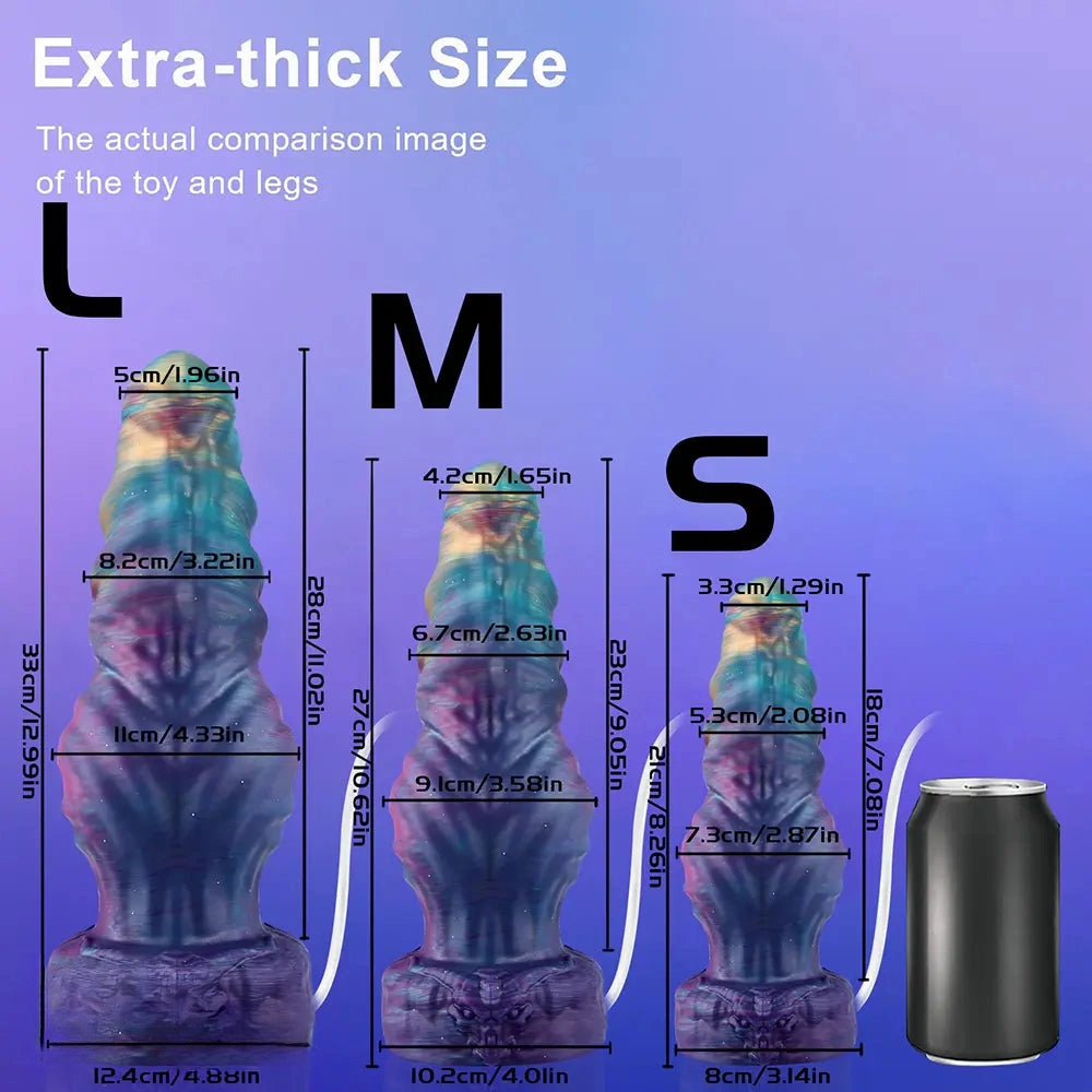 8.26in 10.62in 12.99in Monster Knotted Silicone Big Odd Cumming Dildo